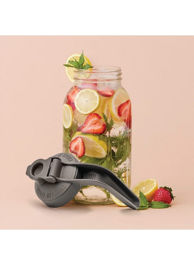 كانتري لاين كيتشن إبريق زجاجي من كاونتي لاين كيتشن مع غطاء - فوهة واسعة، 2 كوارت (64 أونصة) - متين، مقاوم للتسرب - إبريق شاي مثلج وشمسي، قهوة باردة، تخزين حليب الأم، ماء - أزرق سماوي - Image 4