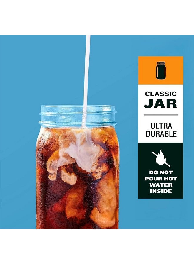 كانتري لاين كيتشن إبريق زجاجي من كاونتي لاين كيتشن مع غطاء - فوهة واسعة، 2 كوارت (64 أونصة) - متين، مقاوم للتسرب - إبريق شاي مثلج وشمسي، قهوة باردة، تخزين حليب الأم، ماء - أزرق سماوي - Image 3