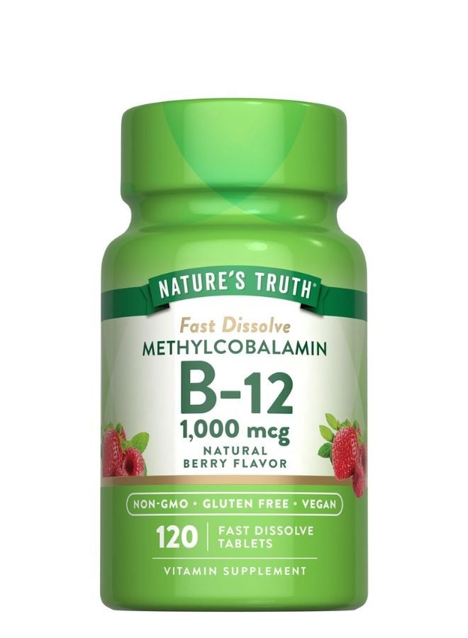 Nature's Truth B12 Vitamin Sublingual Tablets | 1000 mcg | 120 Count | Vegan, Non-GMO & Gluten Free