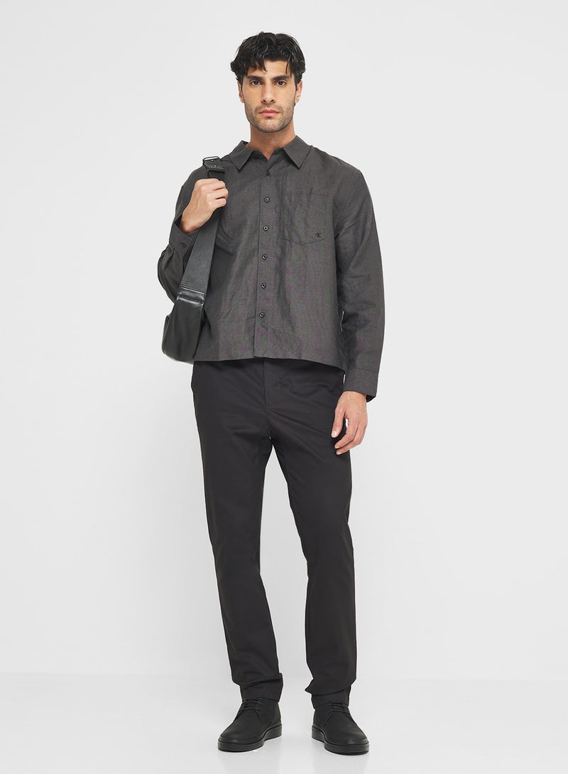 CALVIN KLEIN Slim Sateen Chino Trouser - Image 4
