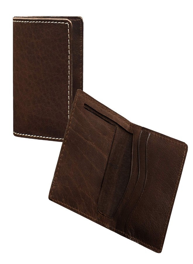 ABYS Genuine Leather Coffee Brown Business Card Case || Pocket Wallet for Men and Women - Image 1