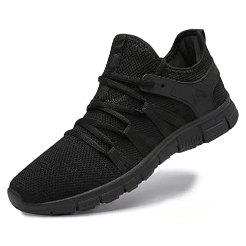 AOE Womens Walking Running Shoes Ultra Lightweight Breathable Mesh Tennis Shoes Non Slip Athletic Workout Gym Sneakers 9.5women / 8.5men All Black - Image 3