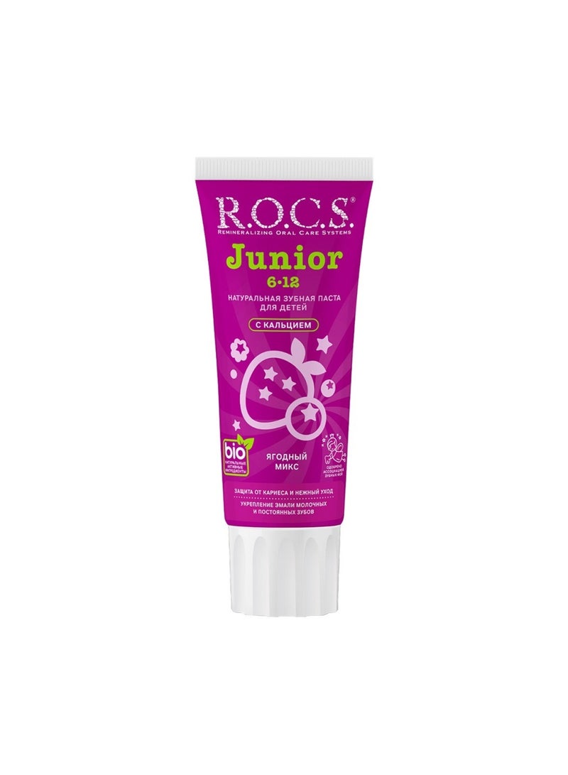 Rocs Junior 6-12 Berry Mix Toothpaste 60 Ml  - Image 1