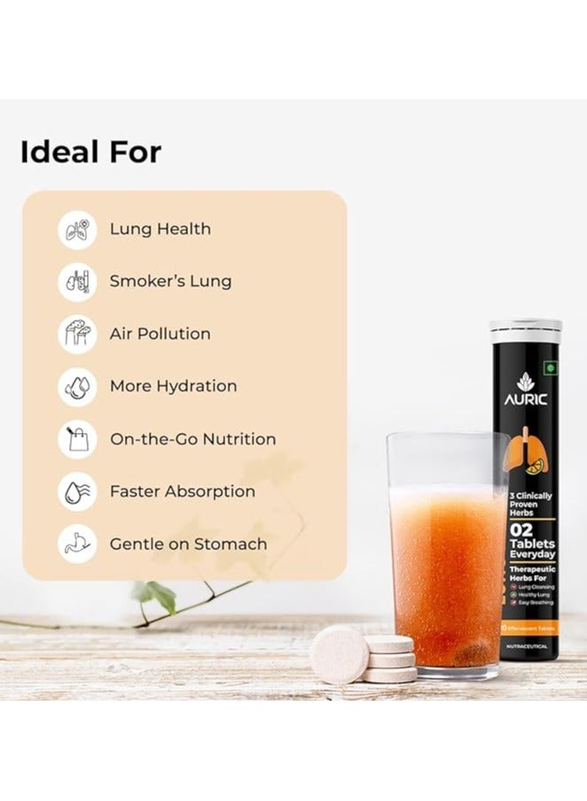 Auric Lung Detox Supplement With Natural Blend of NAC (N acetyl L cysteine), Pushkarmool, Piper Longum & Licorice Herbs Extract | Lungs Cleaner for Detoxification and Immune Defence Pack of 20 Tablets - Image 4
