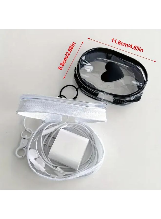 Black And Pink Portable Charging Cable Organizer With Lightning And Type C Ports - Image 2