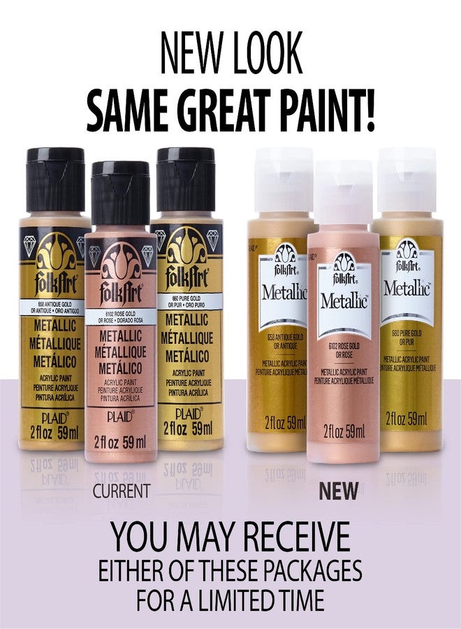 FolkArt Metallic Acrylic Paint in Assorted Colors (2 Ounce), 654 Amethyst - Image 3