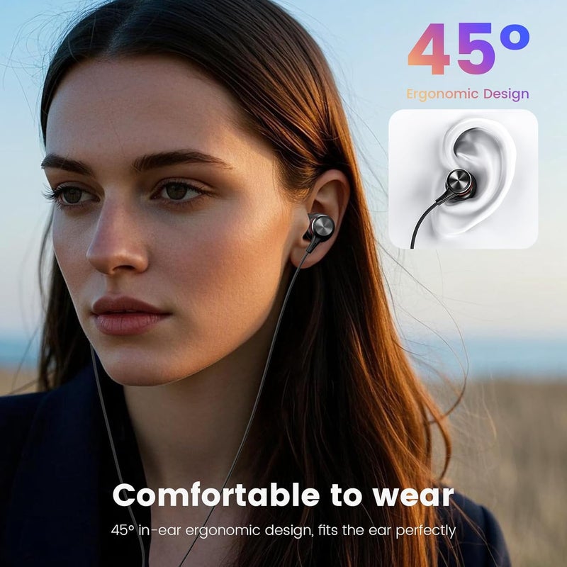 MOSWAG Wired Earbuds, 3.5mm Black Wired Earbuds with Microphone, In-Ear Noise Cancelling Headphones Compatible with Mobile Phones, Desktop PCs, Tablets, Laptops, MP3s, MP4s, 1 PACK - Image 4