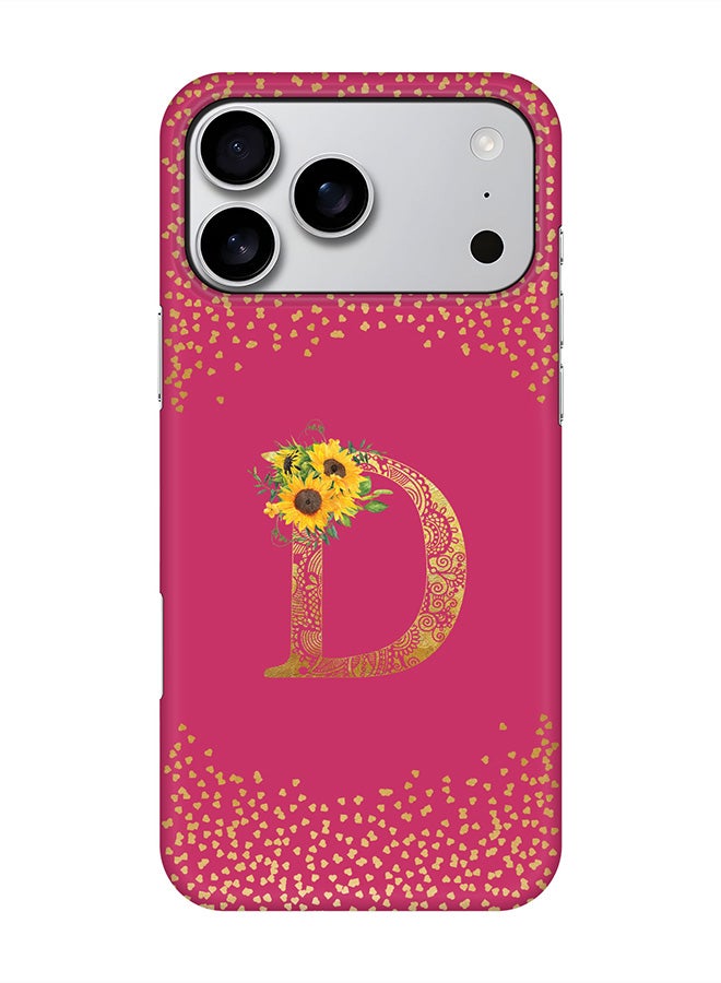 Stylizedd For iPhone 17 Pro Max,Case, [Compatible with MagSafe] Magnetic cover Slim fit Protection Matte, - Custom Floral Monogram - D ( Deep Pink )