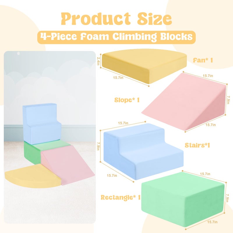 CAMELUS Climbing Toys for 1 Year Old, Foam Baby Climbing Blocks for Toddlers, 4-Piece Soft Play Set Toddler Climbing Toys Indoor, Climb Crawl Activity Play Set, Birthday - Image 3