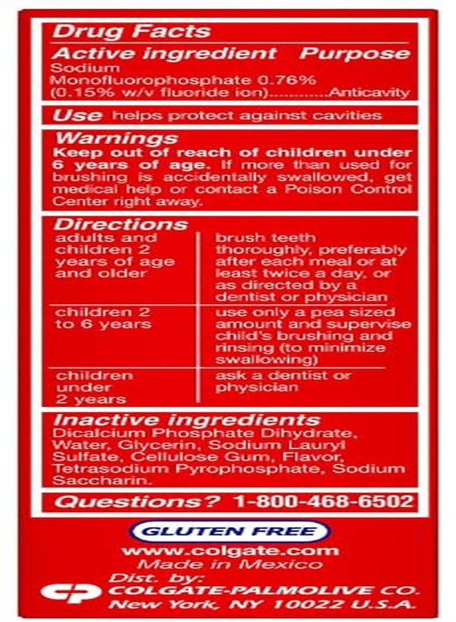 Colgate Cavity Protection Toothpaste, Creat Regular Flavor, Travel Size 1 oz (28g) - Pack of 10 - Image 3