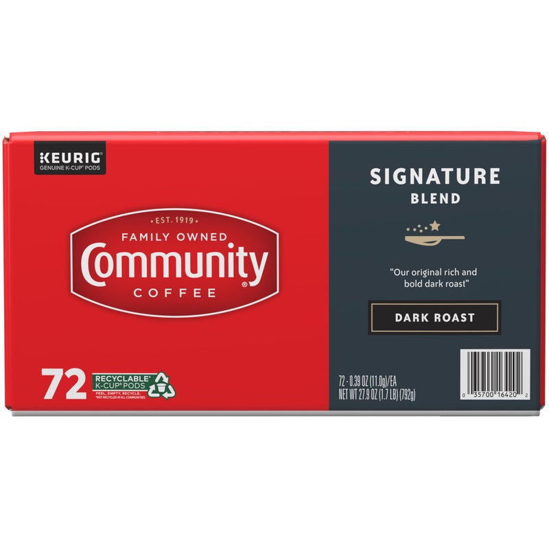 Community Coffee Signature Blend 72 Count Coffee Pods, Dark Roast, Compatible with Keurig 2.0 K-Cup Brewers, Box of 72 Pods (Pack of 1) - Image 4