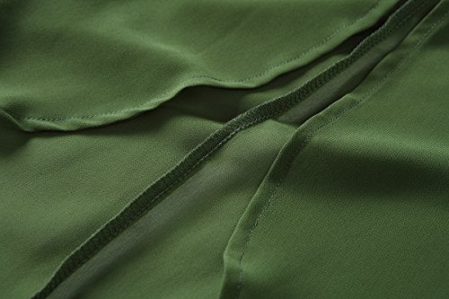 olrain Women's Floral Print Sheer Chiffon 3/4 Bat Sleeve Casual Loose Kimono Cardigan Capes (X-Large, Deep Green) - Image 5