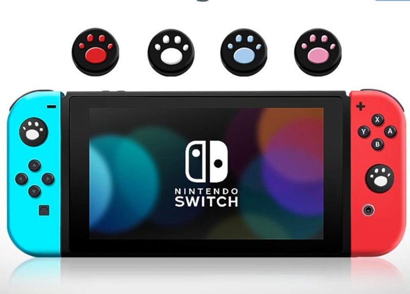 Binicoco 6 in 1 Thumb Grips Joystick Cap Cover Soft Silicone Protective Skin Case for Nintendo Switch Joy-Con Controller (Green-Pink) - Image 2