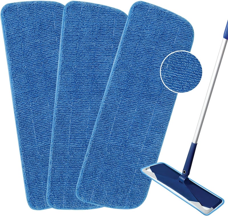 GFRED 3 Pack Microfiber Mop Pads Replacement for Wet/Dry Mop Floor Cleaning Reusable Mop Pads Refills for Spray Floor Mops Compatible with Bona Floor Care System and Any Microfiber Flat Spray Mop - Image 1