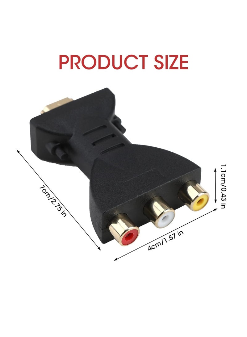 SYOSI محول HDMI إلى AV، محول صوت فيديو HDMI إلى 3RGA، محول HDMI إلى RCA متوافق مع عصا Roku يدعم NTSC، 1080P 720P، لجهاز Apple TV/PC/لابتوب/Xbox/DVD (عبوة 2)  - Image 3