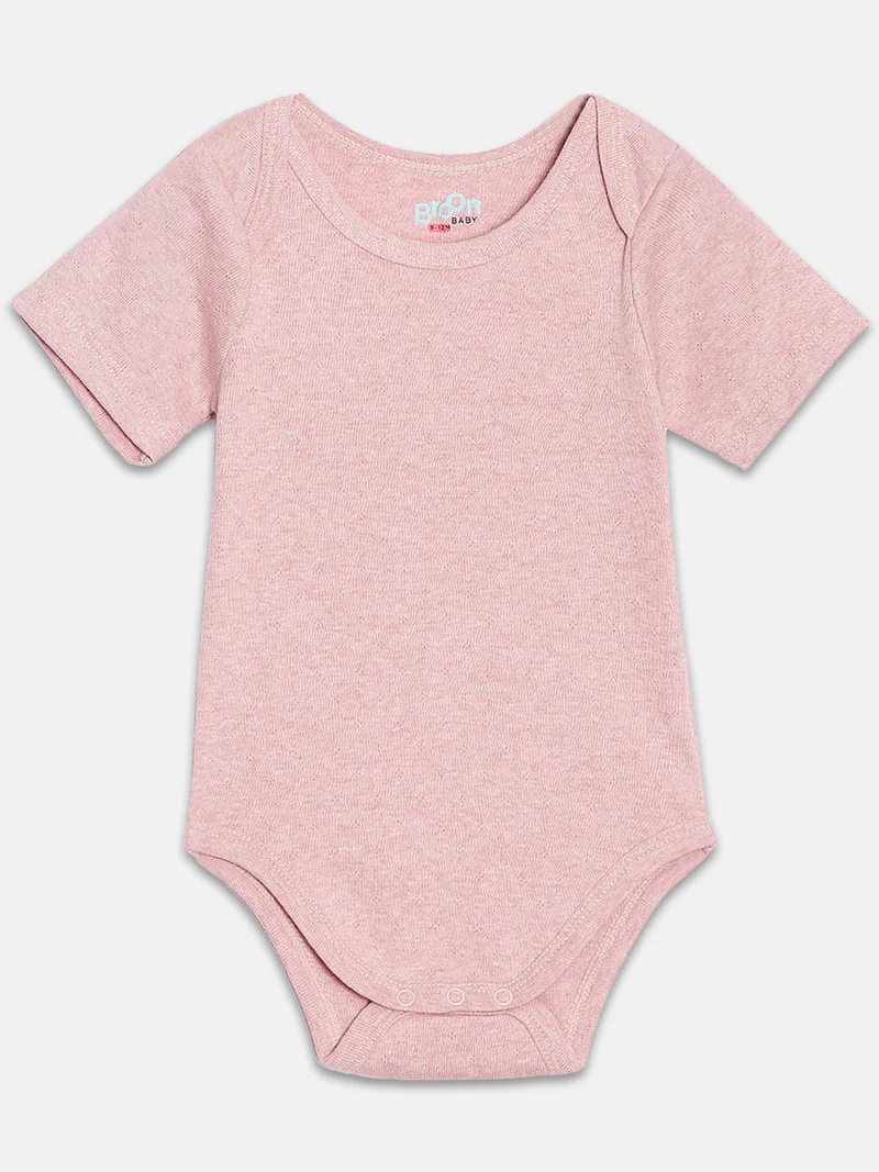 Broon Broon Infant Girls Fuchsia and Pink Printed Pure Organic Cotton Bodysuit Pack of 2