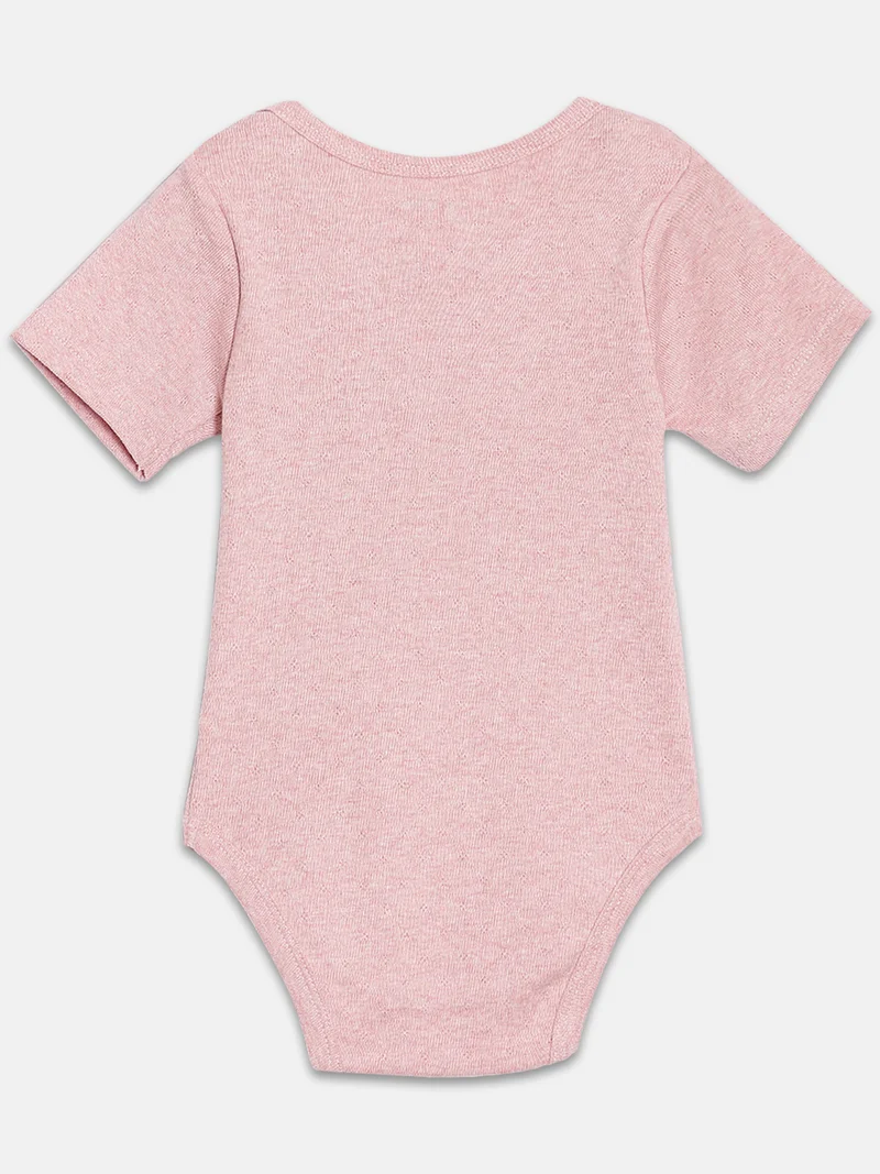 Broon Broon Infant Girls Fuchsia and Pink Printed Pure Organic Cotton Bodysuit Pack of 2