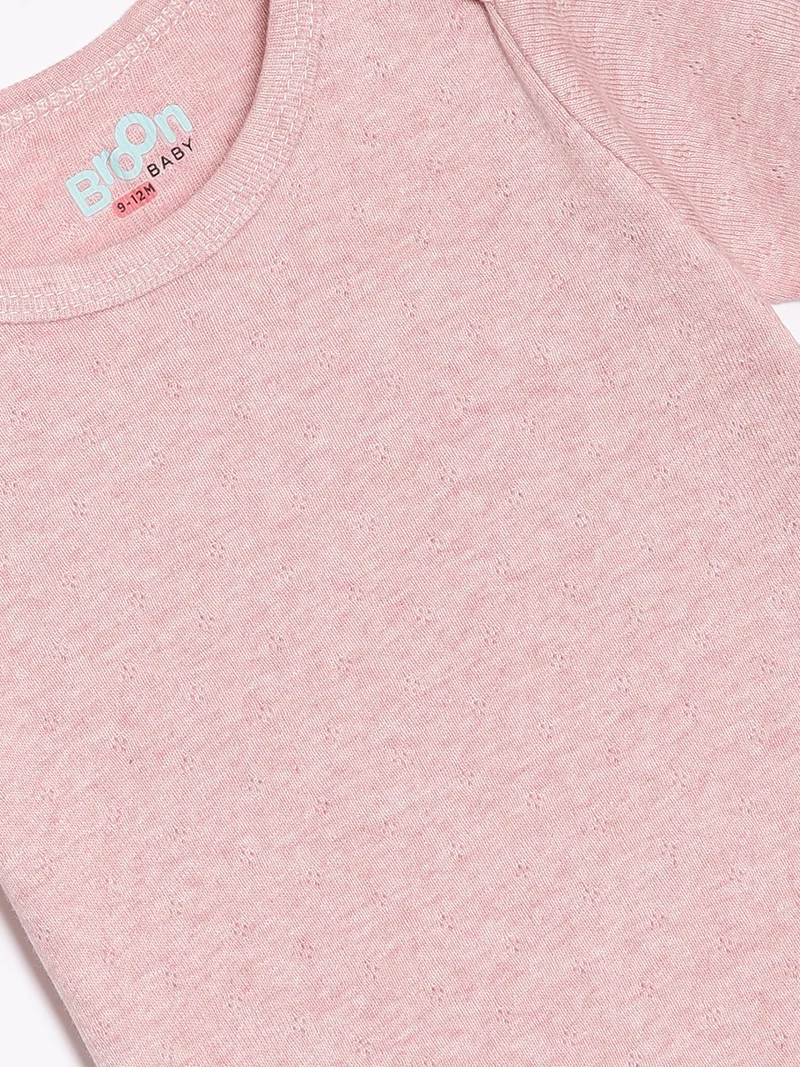 Broon Broon Infant Girls Fuchsia and Pink Printed Pure Organic Cotton Bodysuit Pack of 2