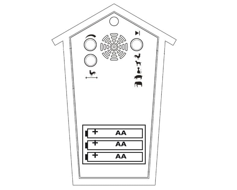 KOOKOO AnimalHouse Blue, Small Cuckoo Clock with 5 Farm Animals Sounds (Natural Field Recordings) - Image 5