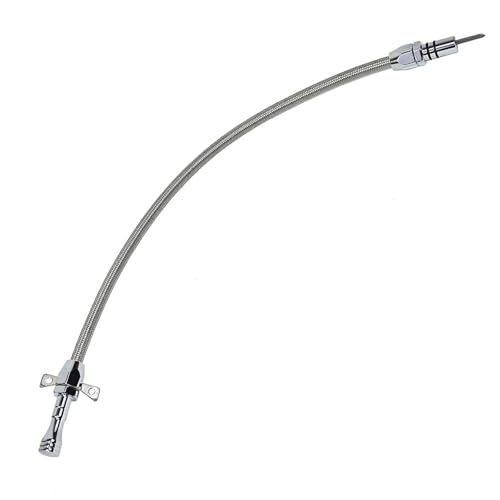 A-Team Performance Flexible Billet Dipstick Tube For Transmission Oil - 29-3/8 in Filler Tube - Billet Aluminum Handle & Braided Hose - Firewall Mount Engine Dipstick Kit - Compatible with GM 4L60E - Image 2