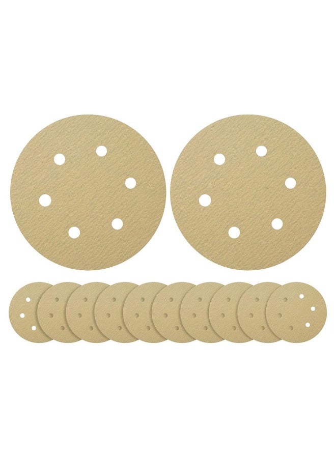 JZS Hook and Loop Sanding Discs of 6-Inch 6-Hole,240 Grit Wet Dry Random Orbital Sandpaper for Automotive and Woodworking,50PCS - Image 1