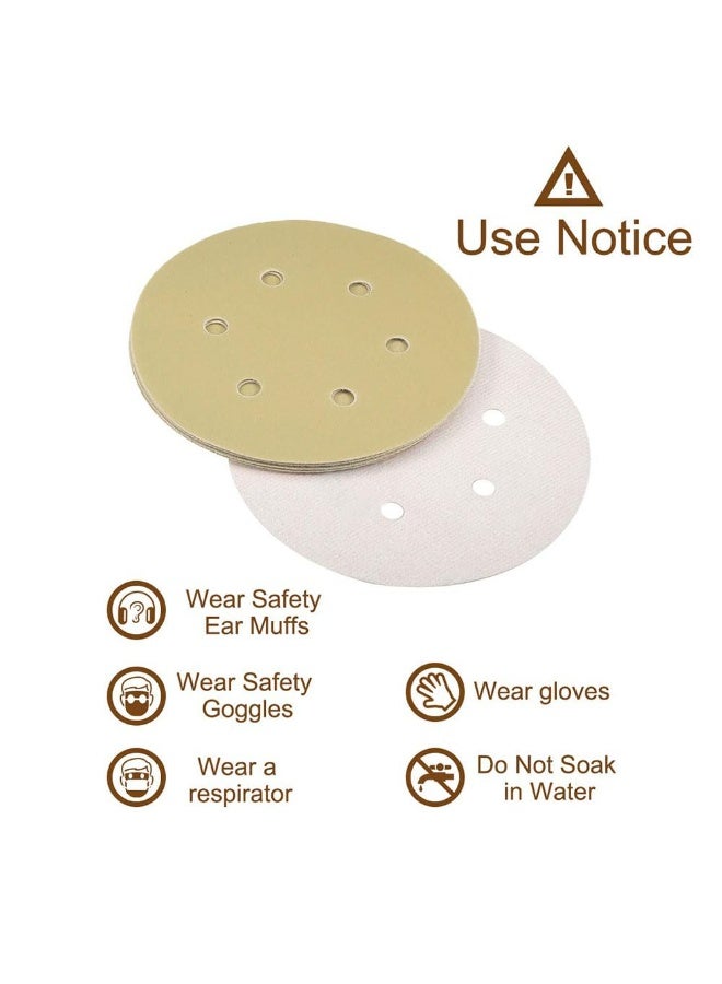 JZS Hook and Loop Sanding Discs of 6-Inch 6-Hole,240 Grit Wet Dry Random Orbital Sandpaper for Automotive and Woodworking,50PCS - Image 4