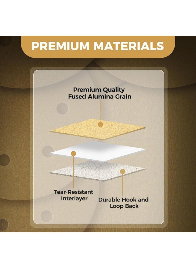 JZS Hook and Loop Sanding Discs of 6-Inch 6-Hole,240 Grit Wet Dry Random Orbital Sandpaper for Automotive and Woodworking,50PCS - Image 5