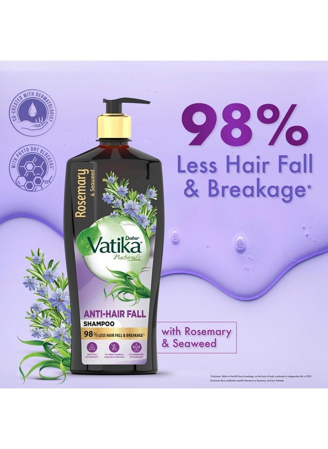 Dabur - Vatika Rosemary & Seaweed Anti-Hairfall Shampoo - 640Ml|Reduces Hair Fall|Stimulates Hair Growth And Thickness|Co-Created With Dermatologist|No Sulphates, Silicones & Parabens|Animal Test Free - Image 1