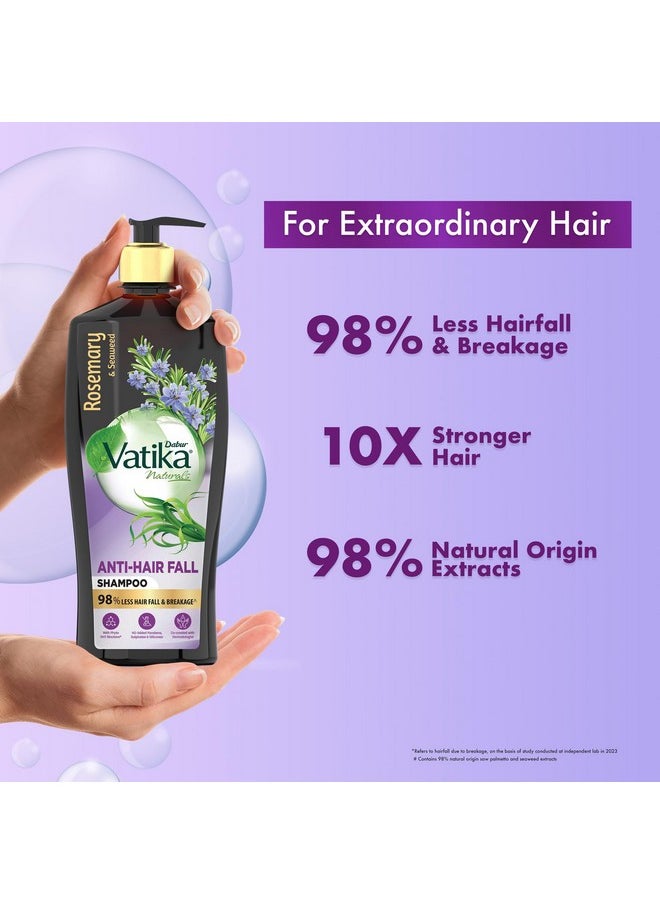 Dabur - Vatika Rosemary & Seaweed Anti-Hairfall Shampoo - 640Ml|Reduces Hair Fall|Stimulates Hair Growth And Thickness|Co-Created With Dermatologist|No Sulphates, Silicones & Parabens|Animal Test Free - Image 1