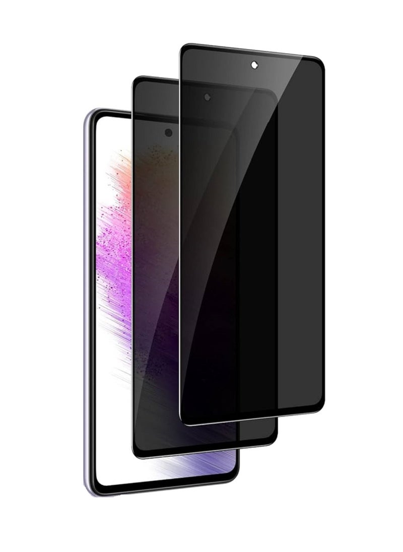 we3 2 Pieces Tempered Glass Screen Protector Anti-Spy Privacy Designed For Samsung Galaxy A73 Full Screen Coverage And Bubble Free - Image 1