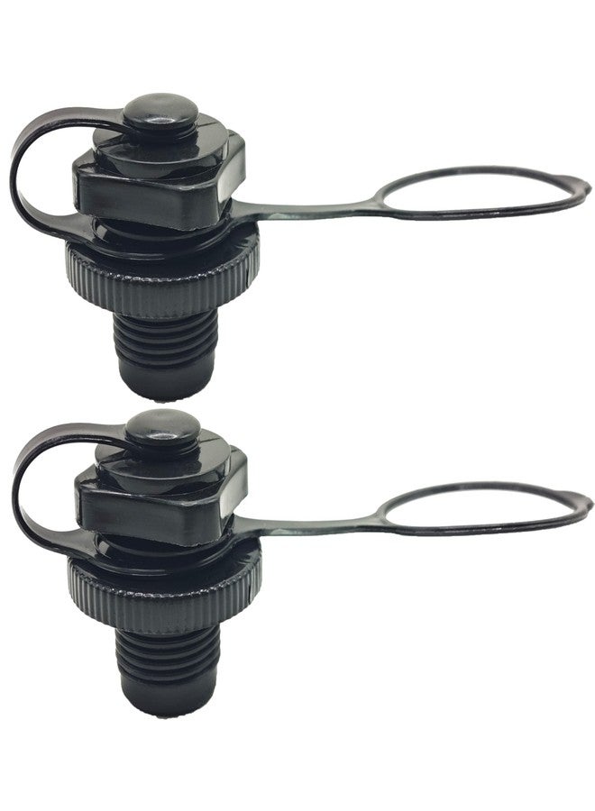 TBESEVENXT 2pcs Inflatable Boat Air Valve Spiral Air Plugs Boston Valve Replacement Inflatable Boat Air Valve Screw for Rubber Dinghy Raft Kayak Pool Boat Airbeds, Black - Image 1