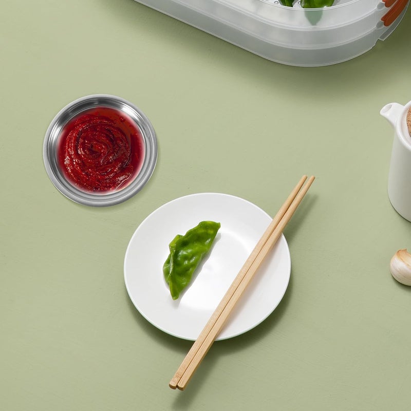 DOITOOL دويدول 10 قطع أطباق صلصة من الفولاذ المقاوم للصدأ 4 بوصة صحن صغير أطباق غمس دائرية أطباق توابل أطباق سوشي صحن مقبلات لصلصة الطماطم BBQ - Image 2