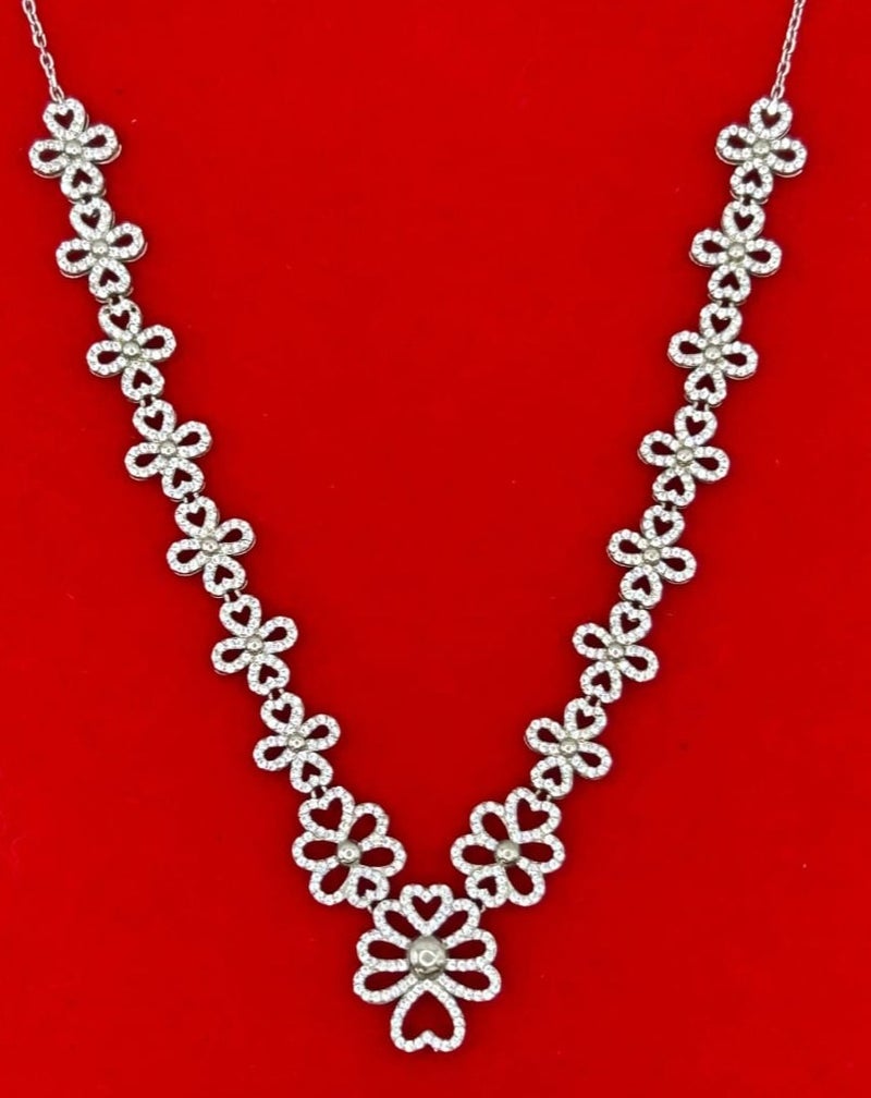Armaaj Bridal jewelry set featuring a floral inspired necklace,earrings ,a ring and bracelet - Image 3