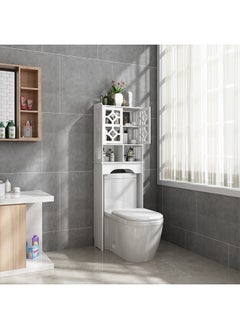 Hihonor Over Toilet Storage Bathroom Shelving White,Toilet Shelving,Floor Standing Storage Cabinet  - Image 3