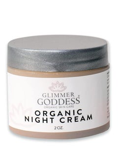 glimmer goddess Simply Radiant Beauty Glimmer Goddess Organic Lavender Night Cream Face Moisturizer, Vegan, Great for all Skin Types, 24 hour Hydration, Less Stretch Marks, Natural, 2 oz  - Image 1