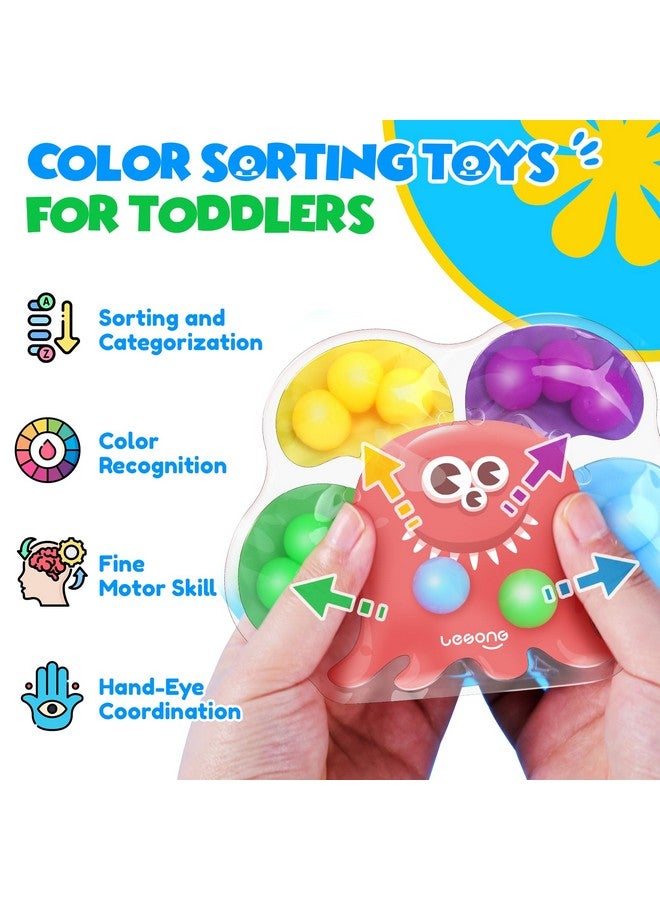 LESONG Color Sorting Sensory Toys for Toddlers: 4-Pack Fine Motor Skills Game - Preschool Learning Activities Fidgets for Classroom Travel - Montessori Toys for 3+ Year Old Toddlers Boys & Girls - Image 3