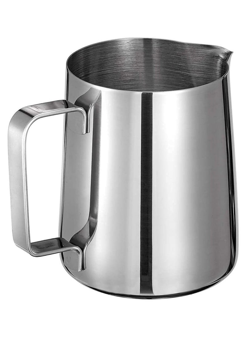 SKY-TOUCH - Stainless Steel 900ml Milk Frothing Pitcher with Measurements on Both Sides Inside, Plus eBook & Microfiber Cloth Perfect for Espresso Machines Latte Art Silver - Image 1