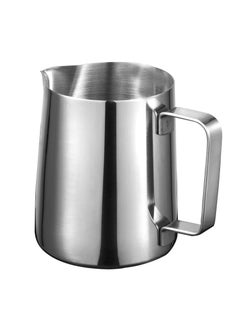 Stainless Steel 900ml Milk Frothing Pitcher with Measurements on Both Sides Inside, Plus eBook & Microfiber Cloth Perfect for Espresso Machines Latte Art Silver