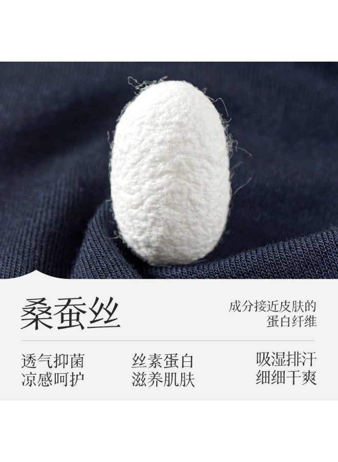 Zjzue Mulberry Silk Socks For Men, Summer Thin Mesh Breathable Dry Non-stuffy Antibacterial Deodorant Black Business Mid-calf Socks - Image 2