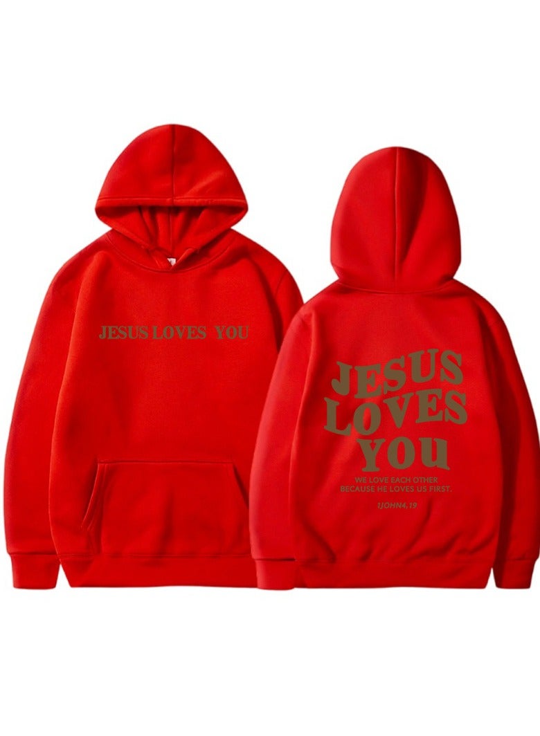 KUYING New Velvet Back Letter Hooded Sweatshirt - Image 1