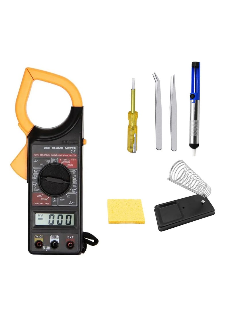 CRAFTS HAVELI CRAFTS HAVELI Combo of Digital Meter DT266 Tweezer 2Pc Tester Soldering Pump Iron Stand Sponge  - Image 1