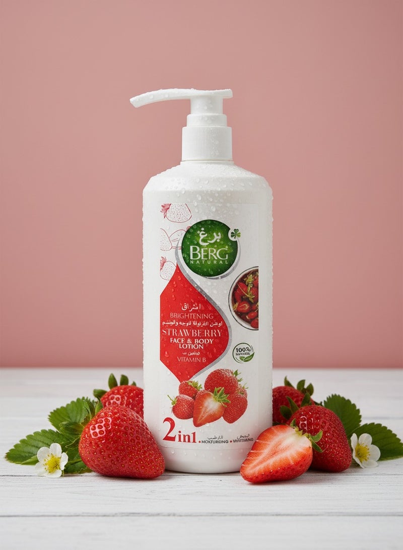 Berg Natural Strawberry & Vitamin B 2‑in‑1 Face & Body Lotion – Brightening, Moisturising