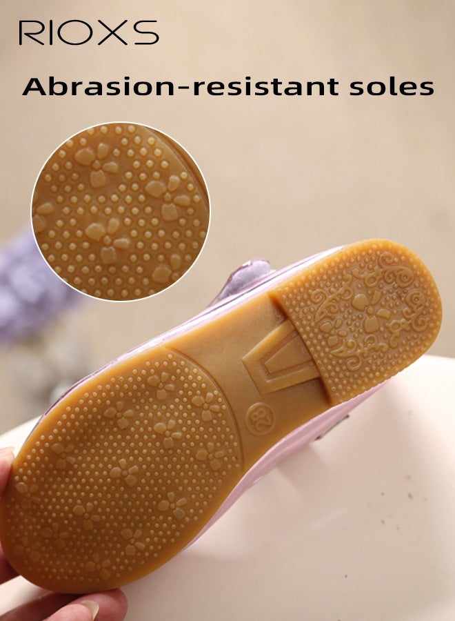 ريوكس أحذية ماري جين للفتيات الصغيرات، أحذية برنسيس أنيقة مرصعة بأحجار الراين للفتيات الصغيرات، أحذية باليه ماري جين مريحة وخفيفة الوزن، أحذية مسطحة مانعة للانزلاق، أحذية للزي المدرسي، مناسبة لحفلات الزفاف وحفلات التخرج وحفلات أعياد الميلاد وغيرها، لون وردي - Image 4