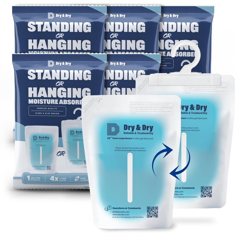 Dry & Dry 5 Packs Hybrid Moisture Absorbers & Musty Odor Eliminator Dehumidifier to Control Excess Moisture for Basements, Closets, Bathrooms, Laundry Rooms. Moisture Absorbers - Image 1