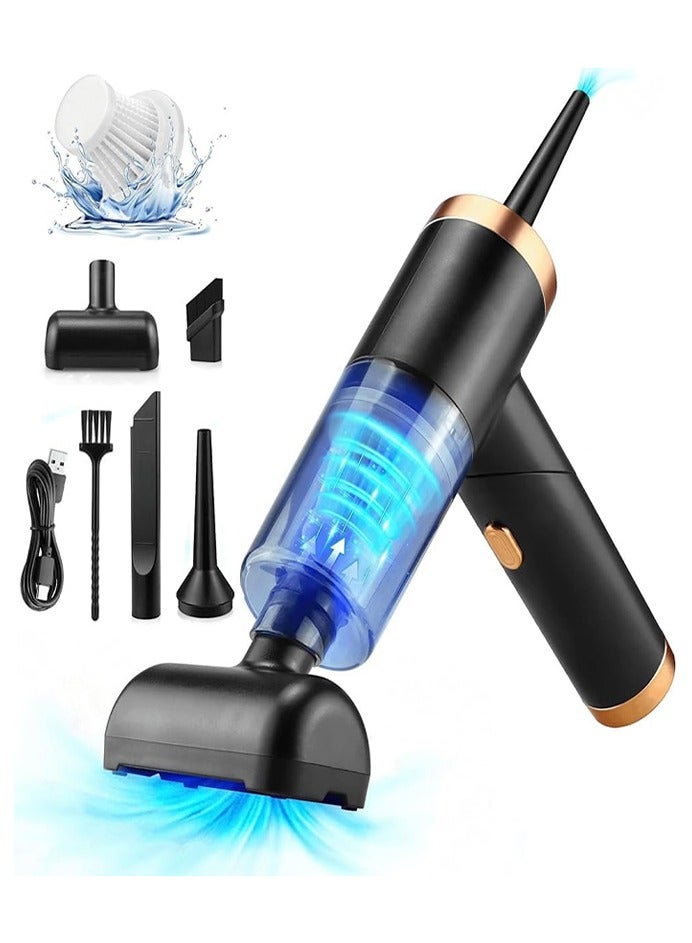 دي إم جي تك منظف هوائي لاسلكي، 2 في 1 منظف هوائي لاسلكي يدوي، شفط قوي 8000 باسكال، منظف هوائي لاسلكي قابل للطي، تنظيف لاسلكي صغير للمنازل، تنظيف السيارات ولوحة المفاتيح - Image 1