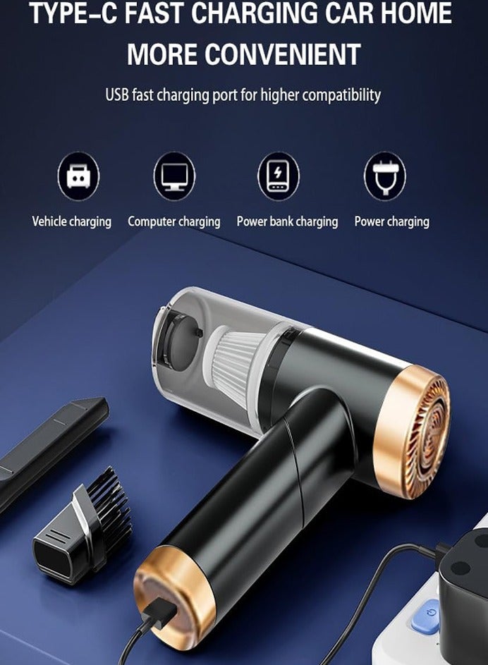 دي إم جي تك منظف هوائي لاسلكي، 2 في 1 منظف هوائي لاسلكي يدوي، شفط قوي 8000 باسكال، منظف هوائي لاسلكي قابل للطي، تنظيف لاسلكي صغير للمنازل، تنظيف السيارات ولوحة المفاتيح - Image 2