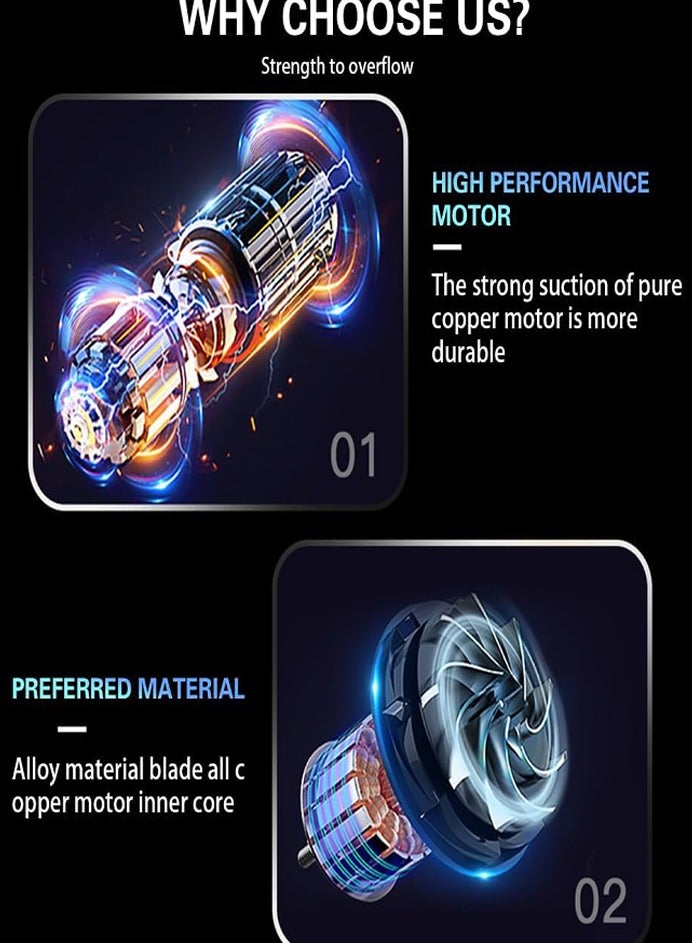 دي إم جي تك منظف هوائي لاسلكي، 2 في 1 منظف هوائي لاسلكي يدوي، شفط قوي 8000 باسكال، منظف هوائي لاسلكي قابل للطي، تنظيف لاسلكي صغير للمنازل، تنظيف السيارات ولوحة المفاتيح - Image 3