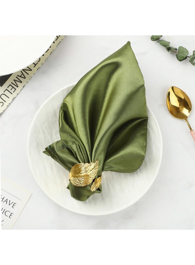 HANNEA® 12 Pack Gold Napkin Rings, Metal Ring Napkin Buckle Holder, Leaf Shaped Napkin Rings Elegant Table Decorations for Wedding Party Dinner Table Decoration - Image 3