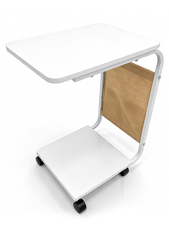 Migue home طاولة قهوة حديثة وطاولة جانبية لغرفة المعيشة أو غرفة النوم، تجميع سهل، 40 سم طول × 28 سم عرض × 55 سم ارتفاع، لون أبيض - Image 1