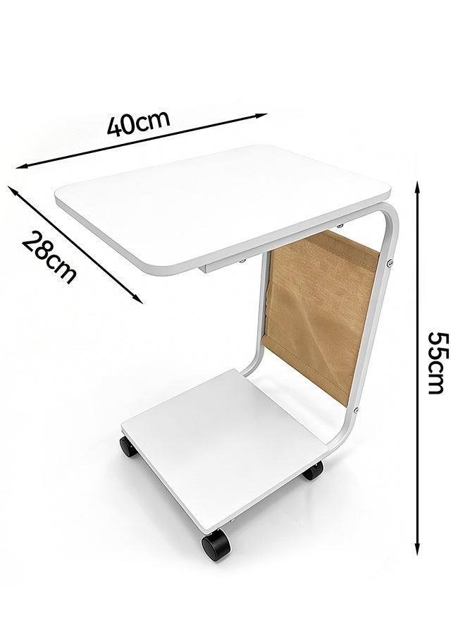 Migue home طاولة قهوة حديثة وطاولة جانبية لغرفة المعيشة أو غرفة النوم، تجميع سهل، 40 سم طول × 28 سم عرض × 55 سم ارتفاع، لون أبيض - Image 3